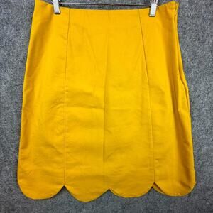 Sweet Salt Petal Skirt Womens Medium Yellow Scalloped Boho Garden Party Modest